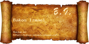 Bakos Izmael névjegykártya